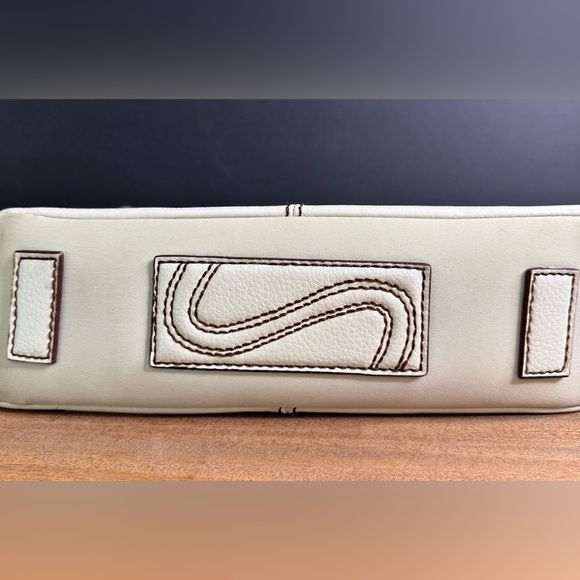 Vintage 90’s The Sak Leather Ivory Floral Lined Adjustable Strap Shoulder Bag - Picture 7 of 15